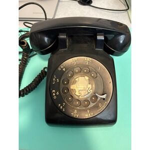 Vintage Western Electric Bell System 500 Rotary Dial Telephone Black 4-Prong plg